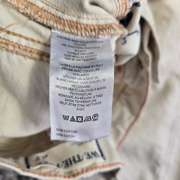 WE THE FREE Cream Good Luck Mid Rise Barrel Jeans Size 28 Boho - Picture 3 of 11